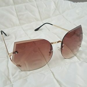 70's Amber Vintage Style Sunglasses